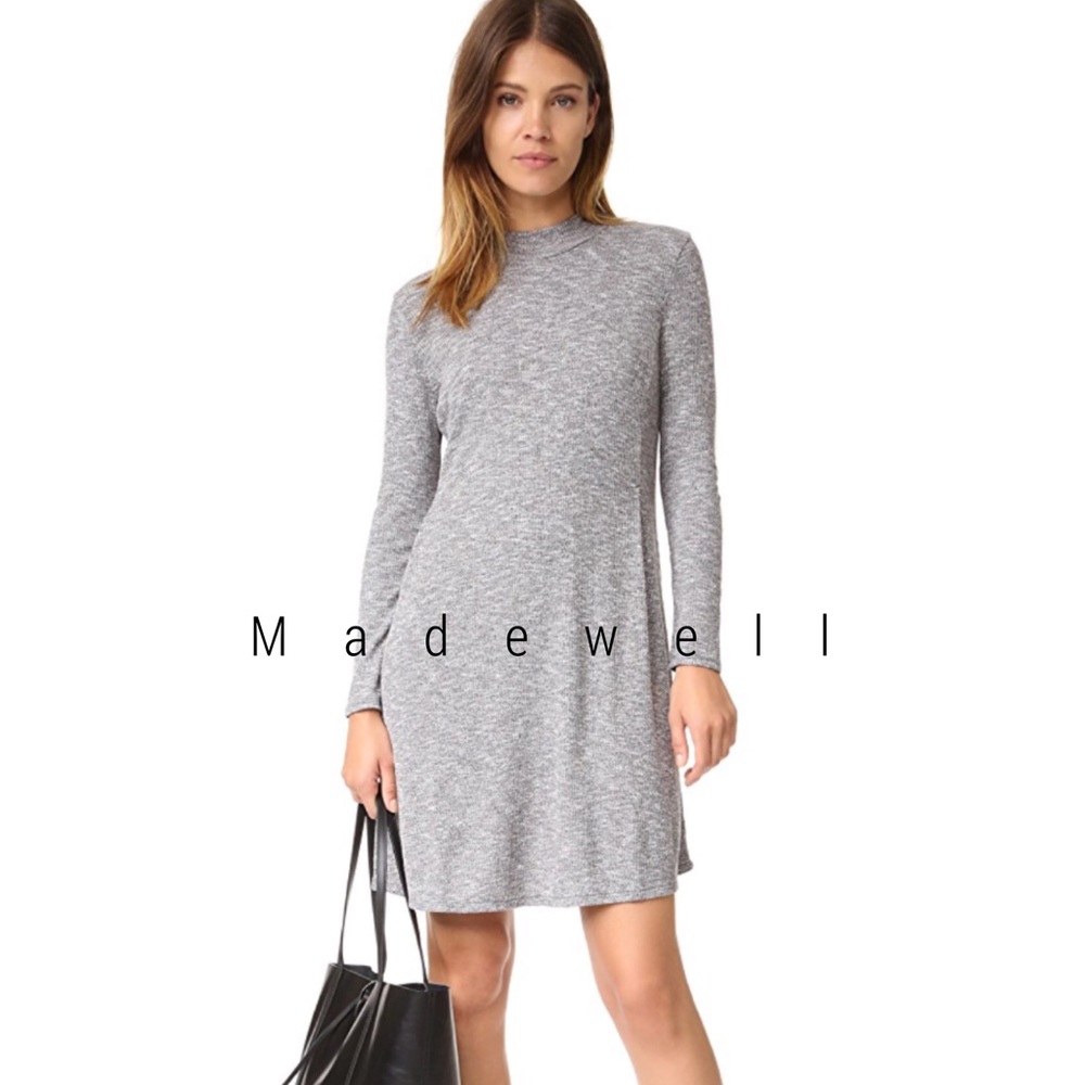 FINAL Madewell Zoe knit mock neck marled dress